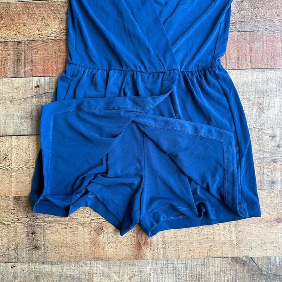 BCBG Generation XS Royal Blue Tank Wrap Top Summer Shorts Romper - Comfy Chic - Picture 5 of 9